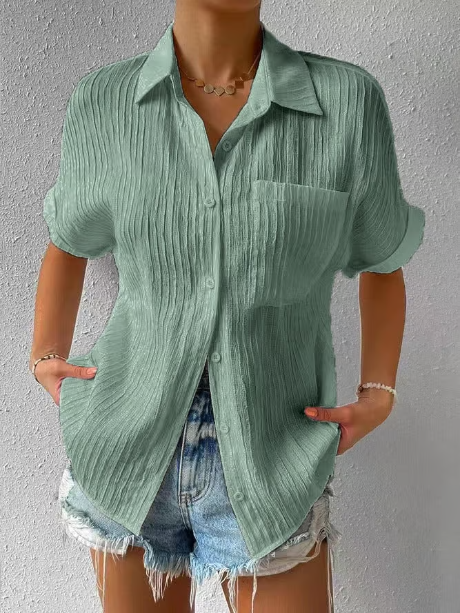 NEW🔥 2025 Women's Button Placket Casual Cotton Shirt