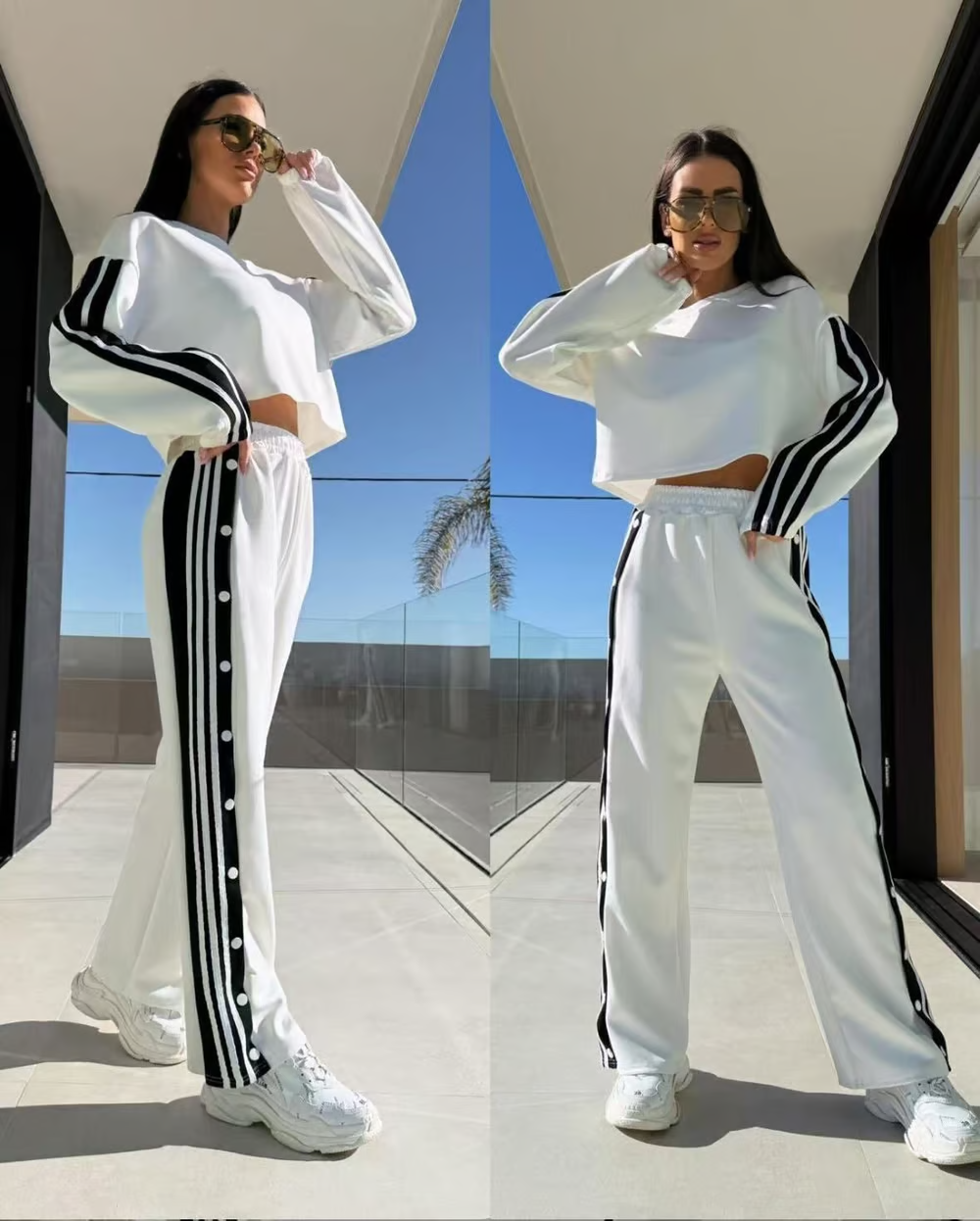Women's Straight-Leg Sports Pants and Relaxed Set