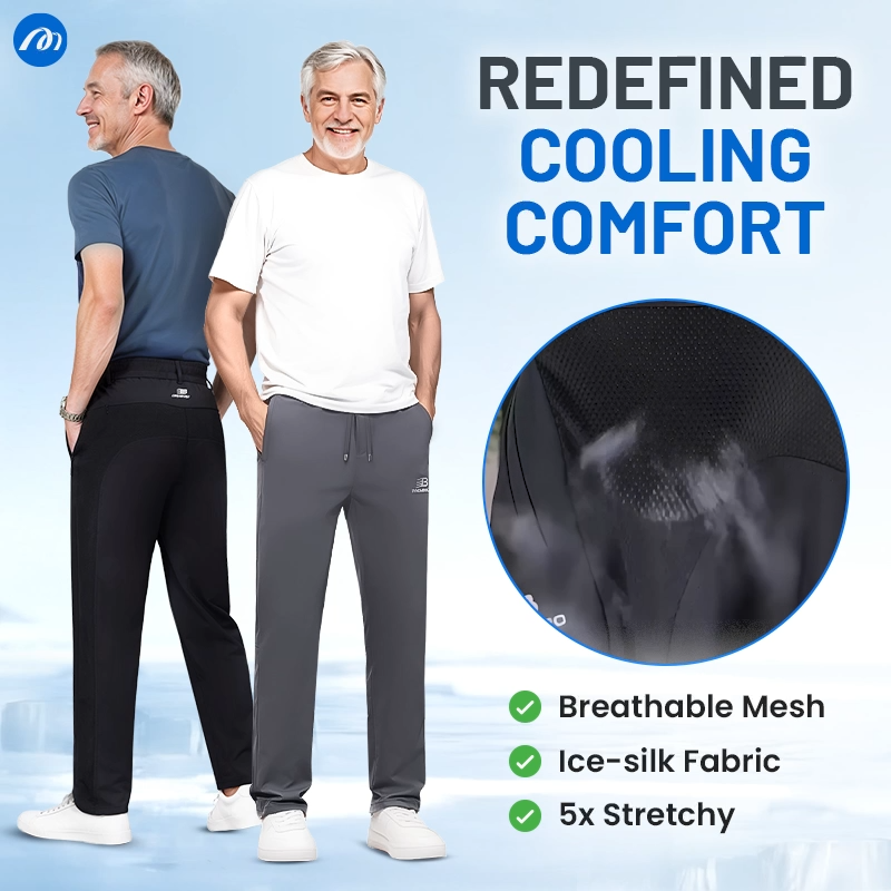 MeshIrons - Ice Silk Mesh Panel Casual Pants