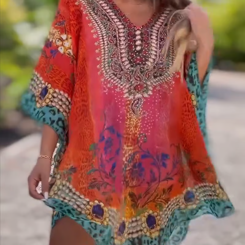 🌸Spring Specials🌸Women's Loose V-Neck Asymmetrical Dress