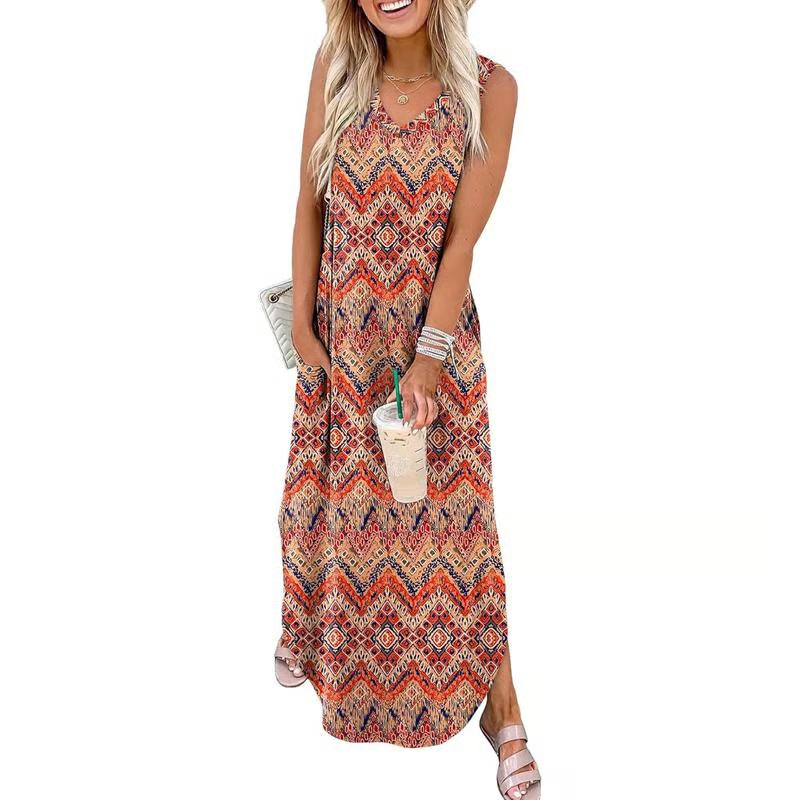 Summer Dresses Maxi Dress Vacation Beach Sundresses 2025 with Pockets
