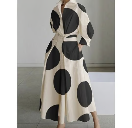 💕What should I wear tomorrow?💕Women's Plain Lapel Shirt Wrap Dress