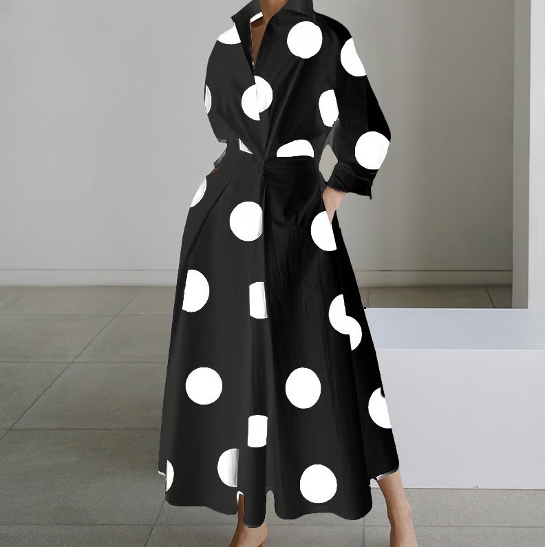 💕What should I wear tomorrow?💕Women's Plain Lapel Shirt Wrap Dress