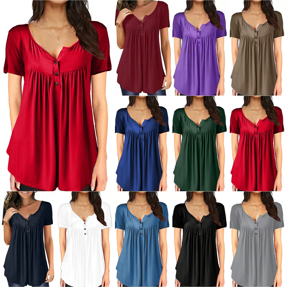 š„Buy any 2 Get 10% offš„š„Fashionable solid colour button down top