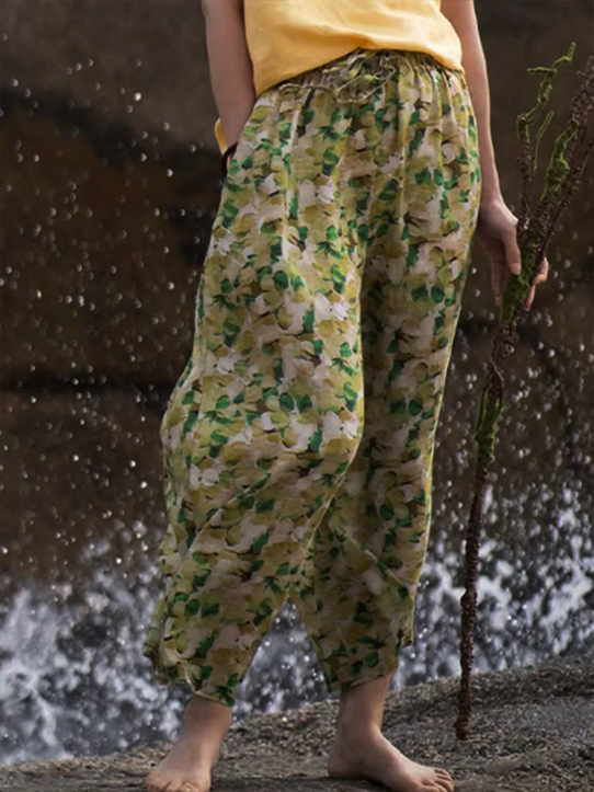 Casual Printed Drawstring Pants