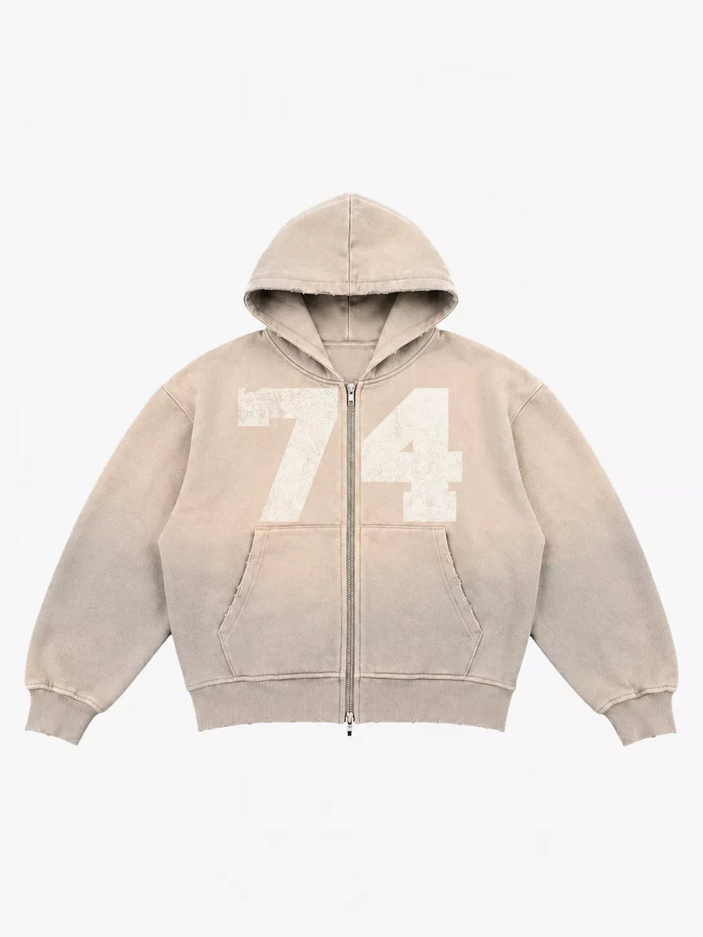 Washed 74 Number Graphic Streetwear Tracksuit Set
