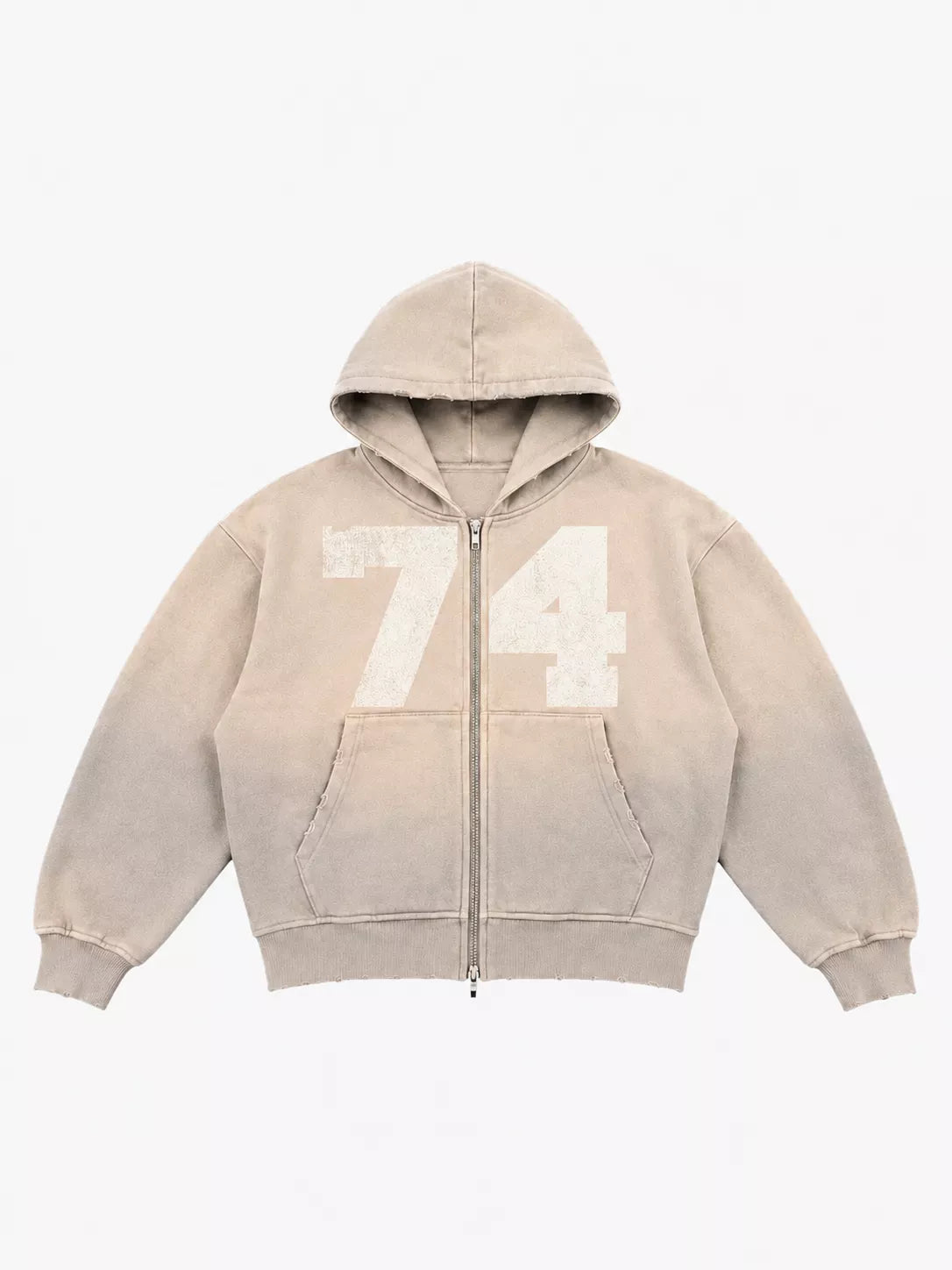 Washed 74 Number Graphic Streetwear Tracksuit Set