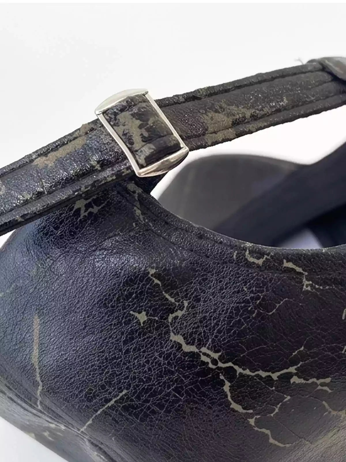 Distressed Studded Dog-Ear Faux Leather Cap