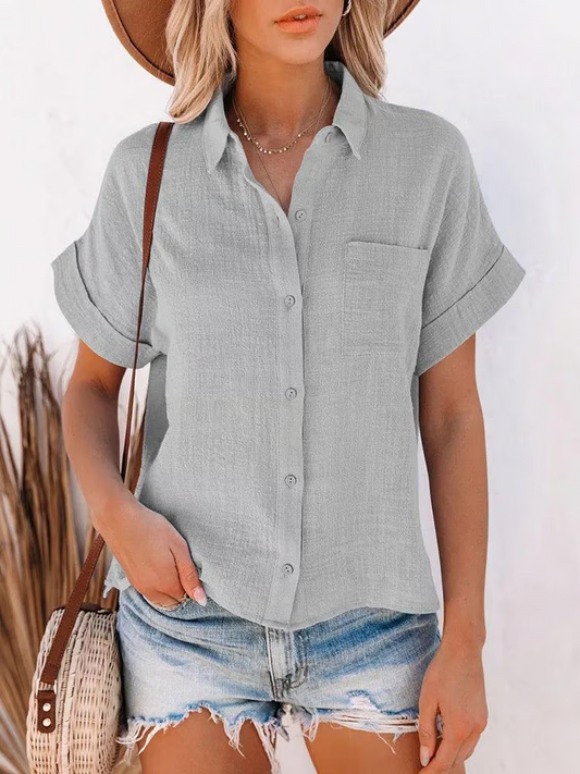 🔥Early Summer Sale🔥 Women's Cotton Linen Summer Breathable Casual Shirt
