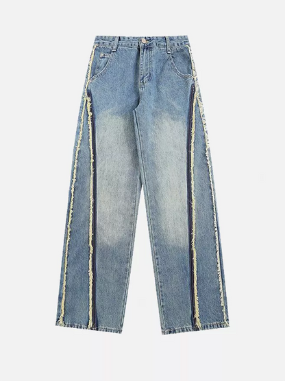 Niceprimes  Fringe Line Straight-Leg?Jeans