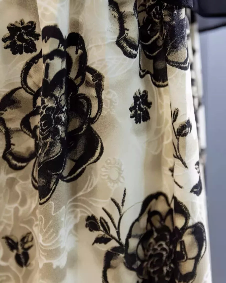 Elegant Floral Chiffon Dress
