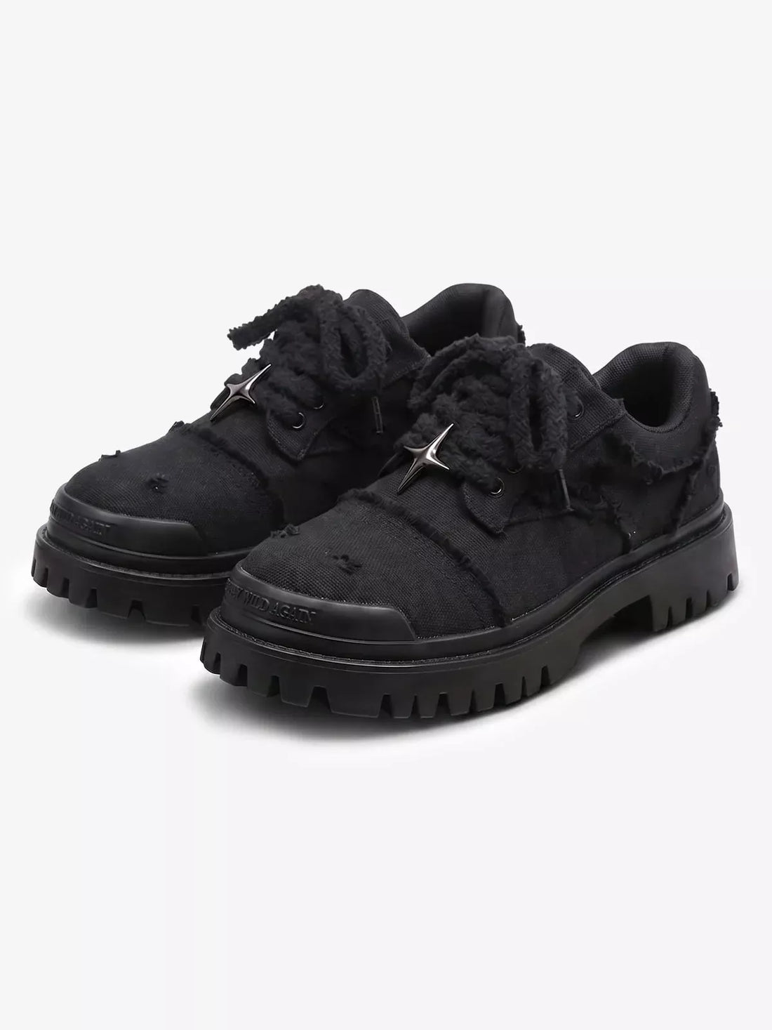 Niceprimes Four-Point Star Fuzzy Trim Chunky Platform Sneakers
