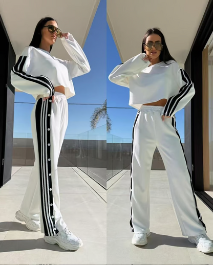 Women's Straight-Leg Sports Pants and Relaxed Set