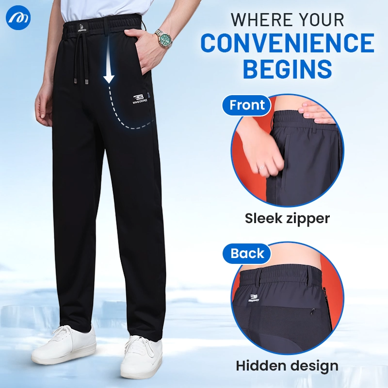 MeshIrons - Ice Silk Mesh Panel Casual Pants