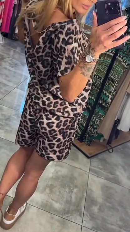 Two-piece leopard print set