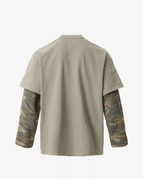 Vintage Distressed Camo Layered Graphic Tee