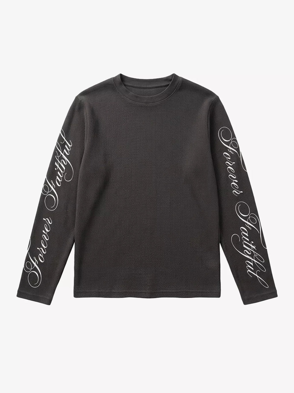 Vintage Font Graphic Waffle Sweatshirt