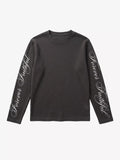 Vintage Font Graphic Waffle Sweatshirt