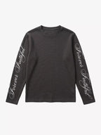 Vintage Font Graphic Waffle Sweatshirt