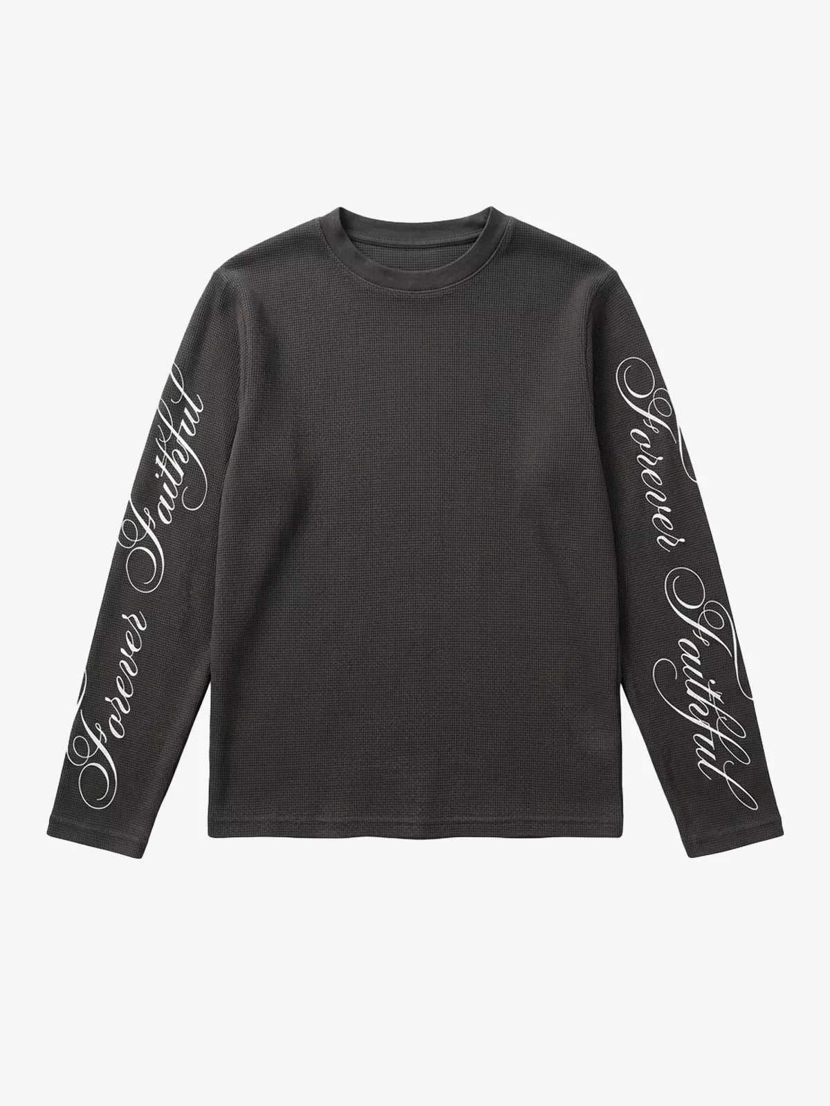 Vintage Font Graphic Waffle Sweatshirt