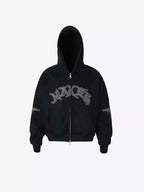 Applique Star-Embroidered Double-Zip Heavyweight Hoodie