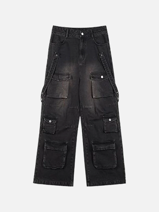 Niceprimes Trendy Multi Pockets Baggy Cargo Jeans