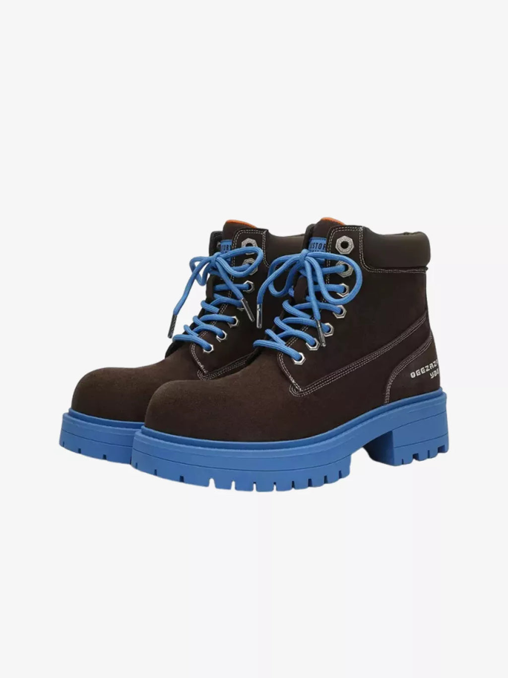 Niceprimes Chunky Contrast Rubber-Sole Nubuck Workwear Boots