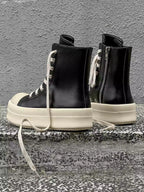 Niceprimes Rubber Sole High-Top Side Zipper Platform Sneakers