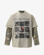 Vintage Distressed Camo Layered Graphic Tee