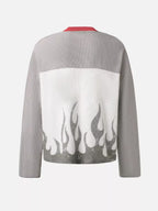 87 Flame Graphic Waffle Knit Long Sleeve Tee