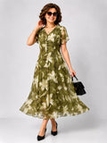 Graceful Floral Print Summer Dress