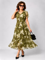 Graceful Floral Print Summer Dress