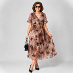 Floral Chiffon Midi Dress