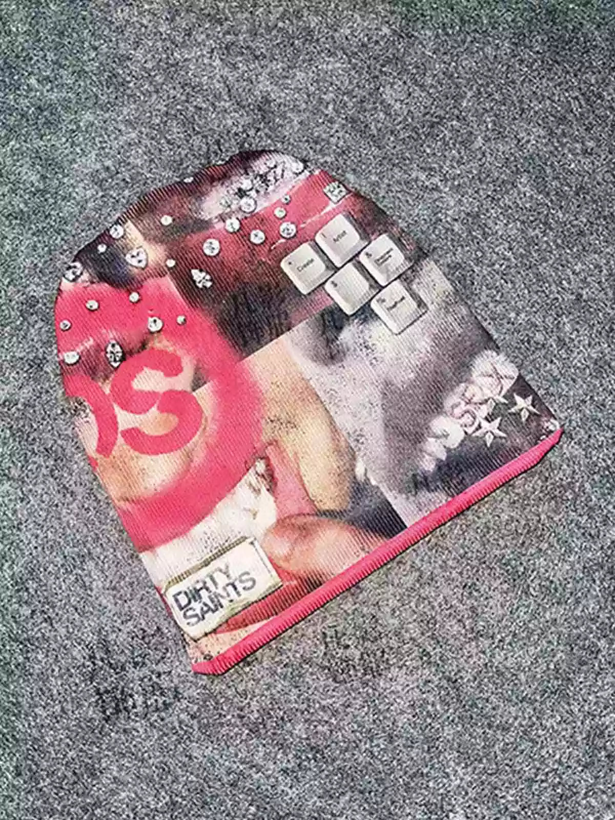 Patchwork Graphic Knit Beanie