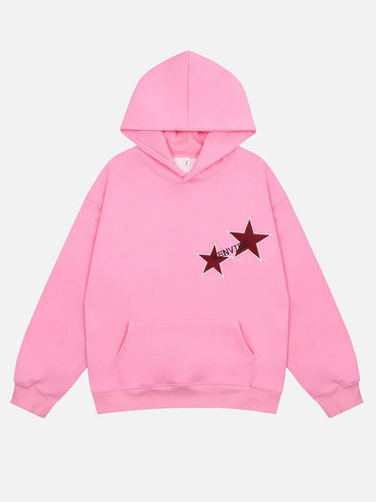 Niceprimes  Star Print Color Contrast Hoodie