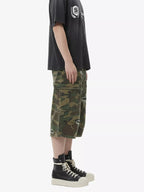 Retro Ripped Camouflage Cropped Shorts