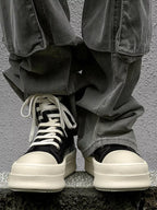 Niceprimes Rubber Sole High-Top Side Zipper Platform Sneakers