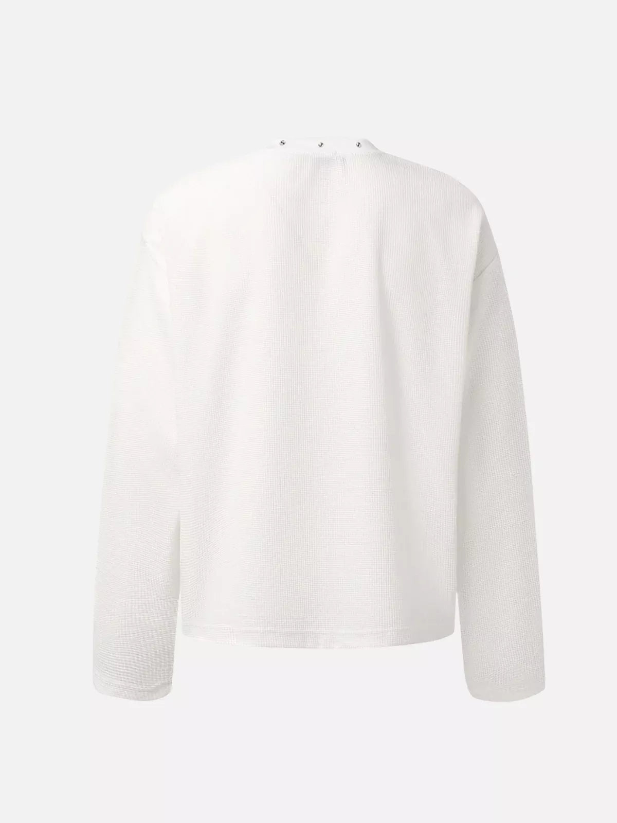 Gothic Cross Graphic Waffle Knit Long Sleeve Tee