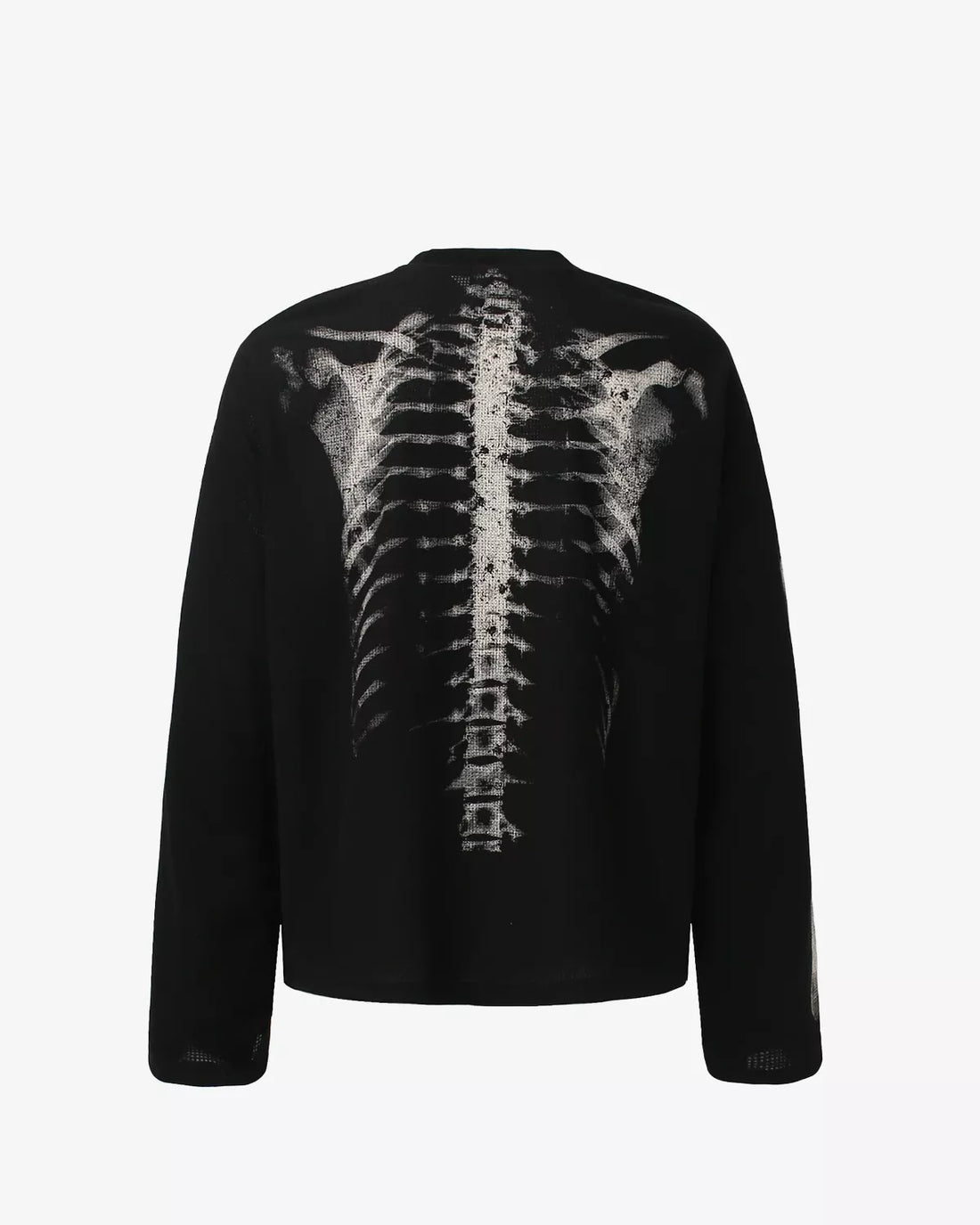 Vintage Skeleton Print Waffle Sweatshirt