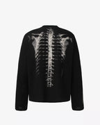 Vintage Skeleton Print Waffle Sweatshirt