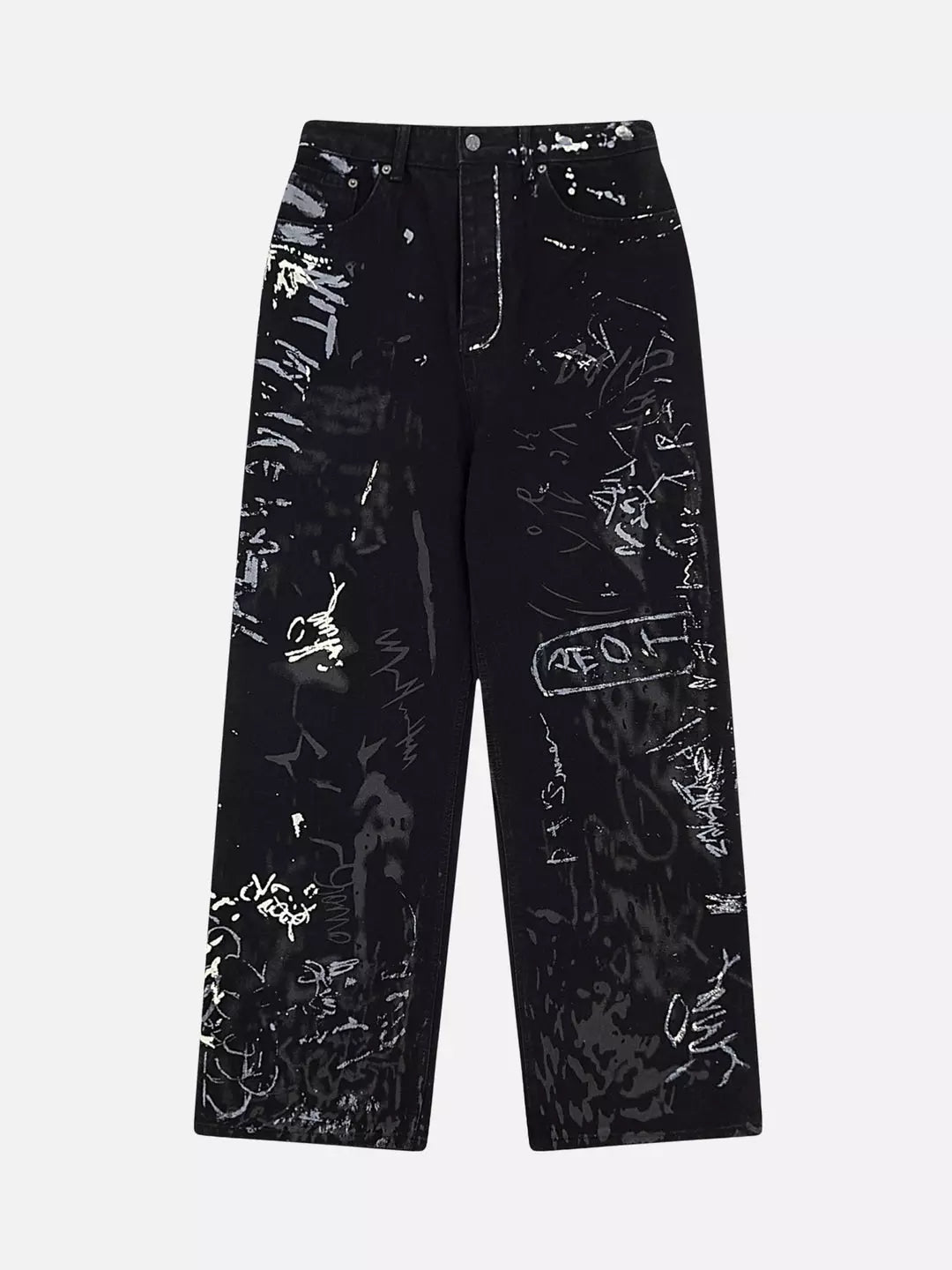 Niceprimes Graffiti Letter Print Jeans