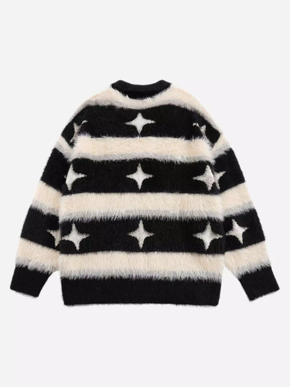 Niceprimes  Striped Star Collar Sweater