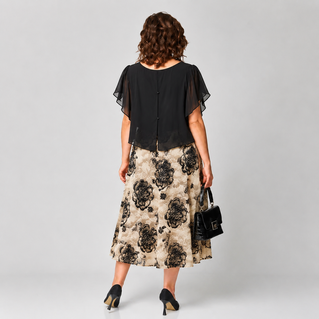 Elegant Floral Chiffon Dress