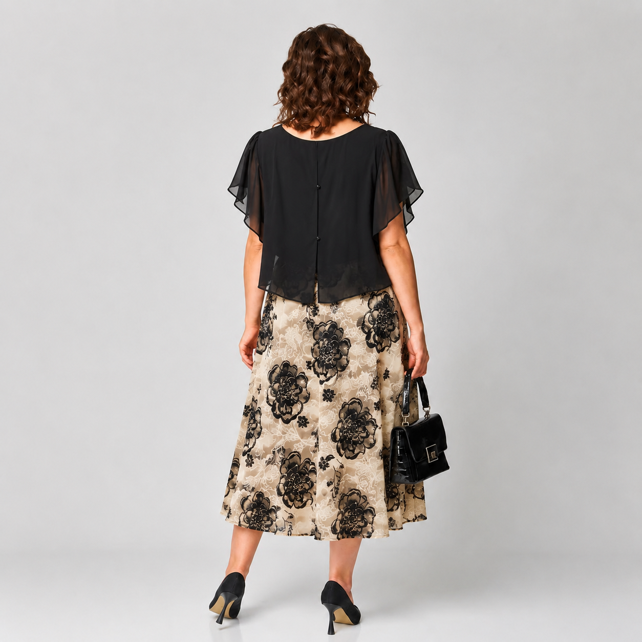 Elegant Floral Chiffon Dress