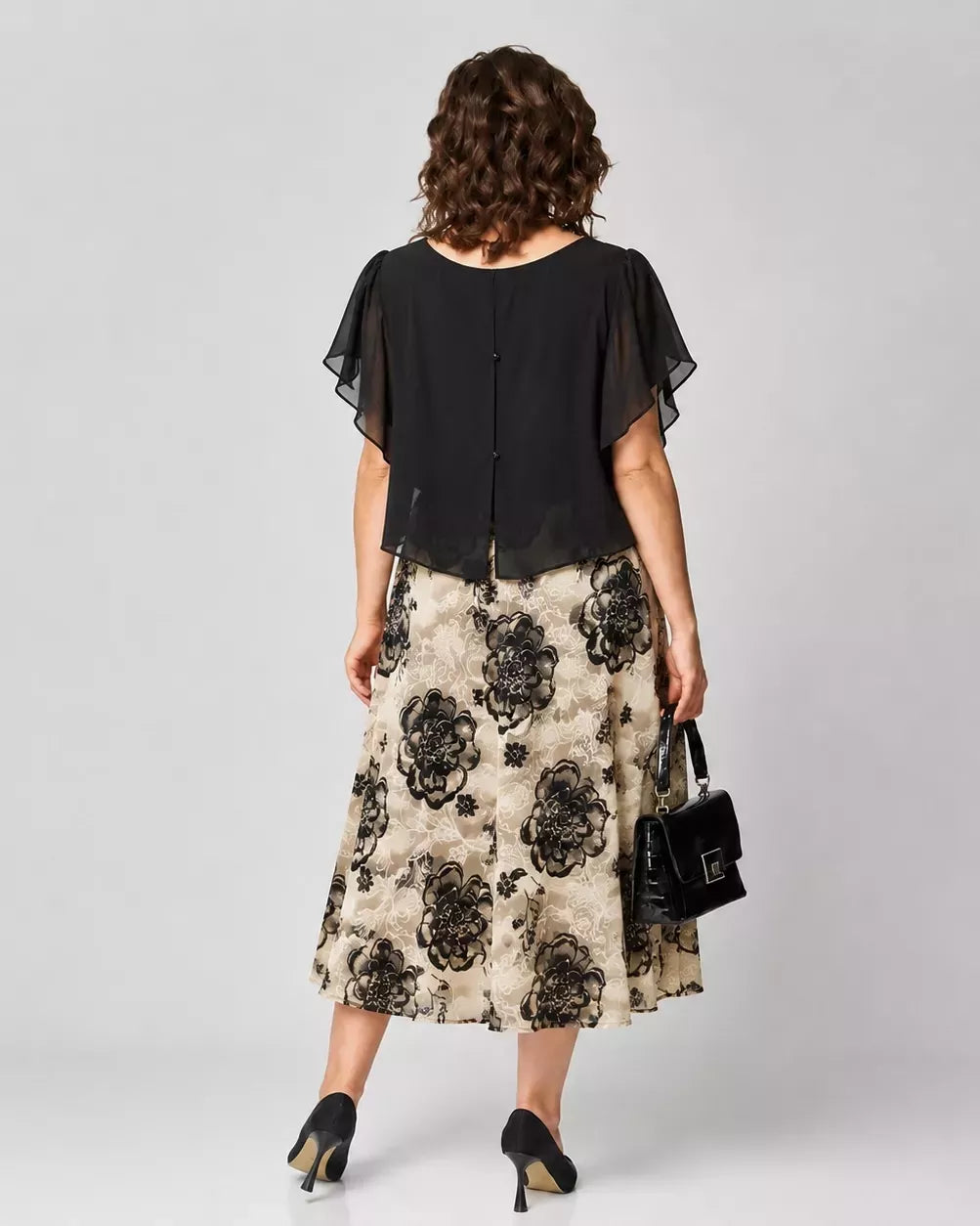 Elegant Floral Chiffon Dress