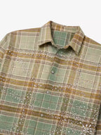 Rhinestone Plaid Long-Sleeve Shirt