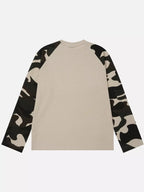 Waffle Knit Camo Graphic Long Sleeve Tee