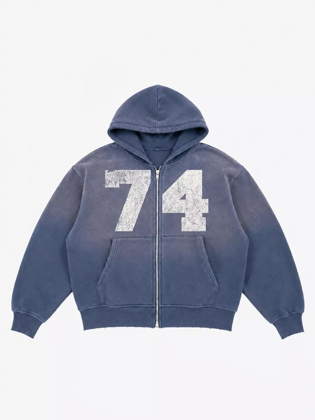 Washed 74 Number Graphic Streetwear Tracksuit Set