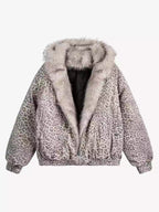 Cheetah Print Faux Fur Hooded Jacket