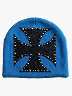 Camouflage Cross Studded Dome Knit Hat
